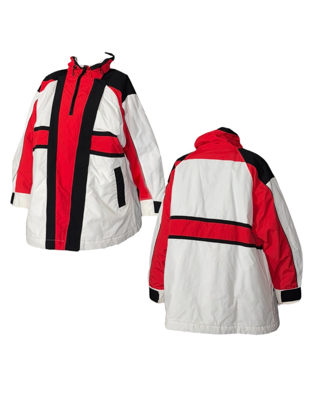 Colorblock Red, Black & White Ski Jacket